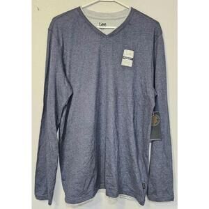 Lee Gentle Soft Finish Navy Long Sleeve‎ Tshirt Size Large